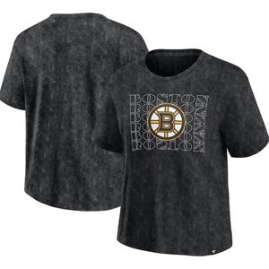 Fanatics Women's Boston Bruins Faded Wash T-Shirt Black, XL